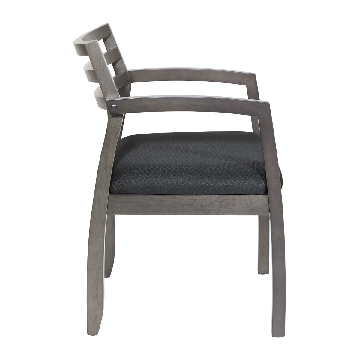 Napa Guest Chair with Wood Back, Black Fabric Upholstery