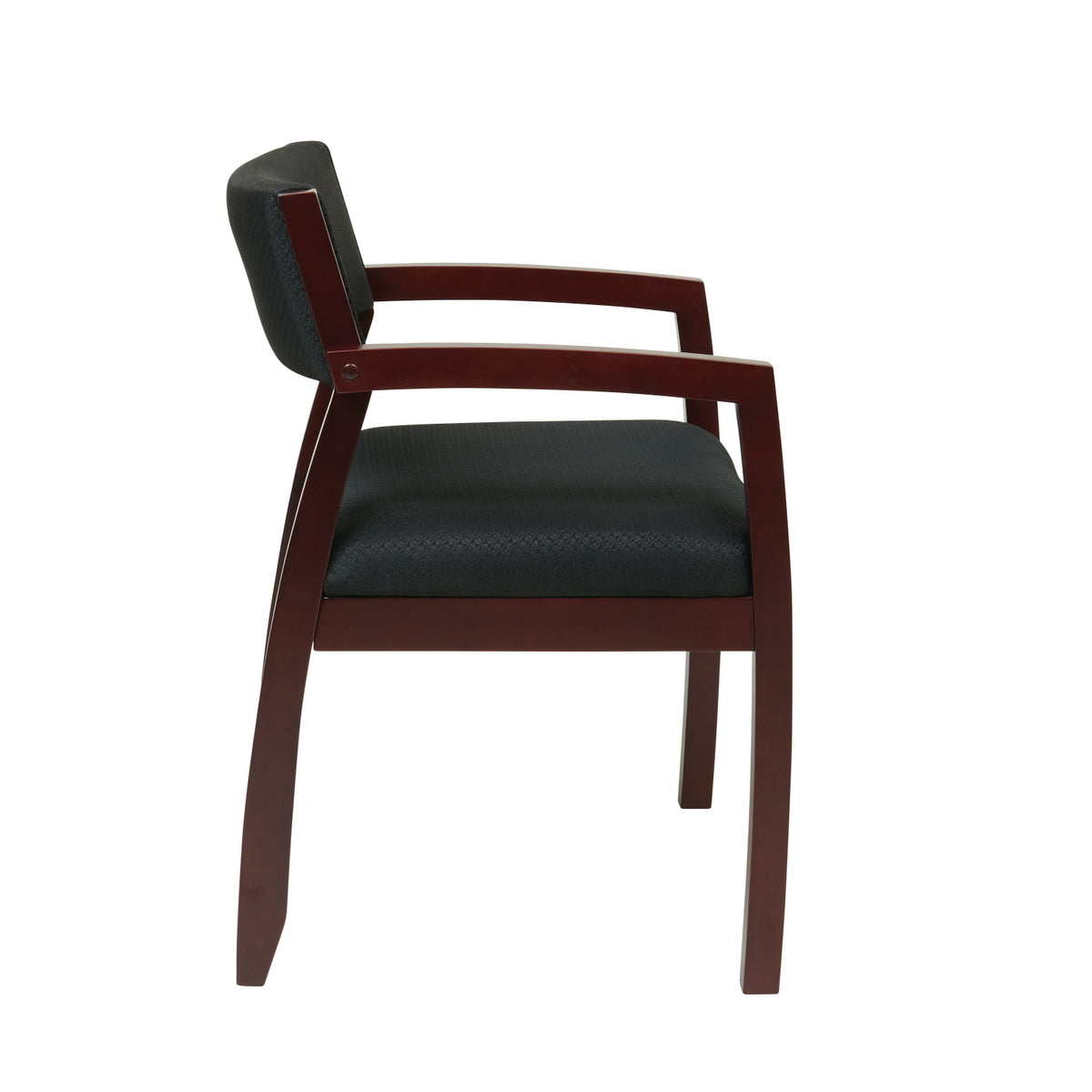 Napa Guest Chair with Upholstered Back, Black Bonded Leather Upholstery