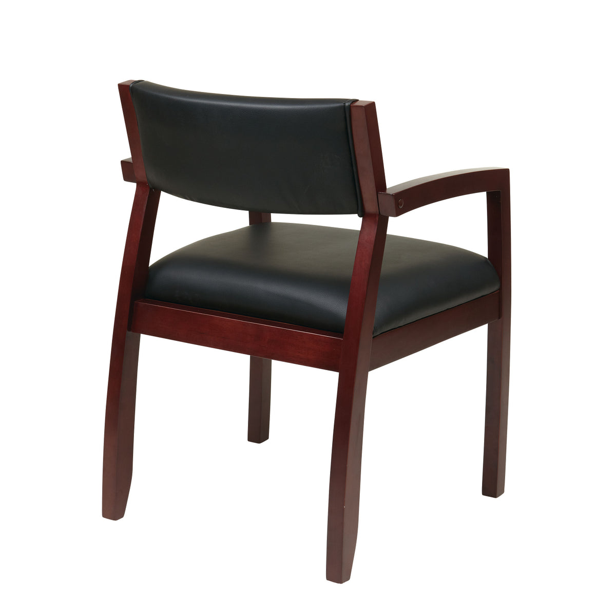Napa Guest Chair with Upholstered Back, Black Bonded Leather Upholstery