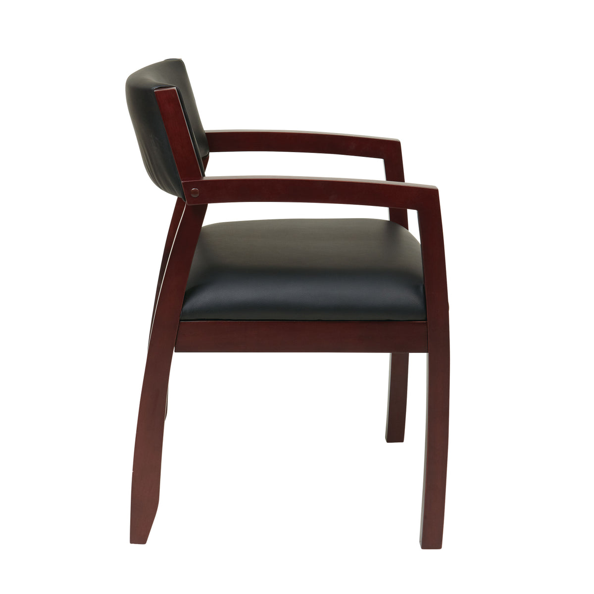 Napa Guest Chair with Upholstered Back, Black Bonded Leather Upholstery
