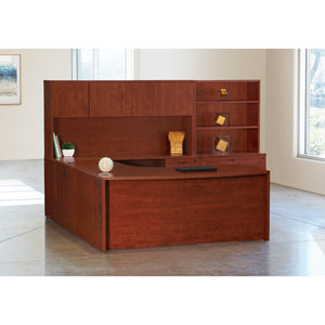 Napa Right U Shape with Corner Desk, Hutch and Storage, 107" x 107"