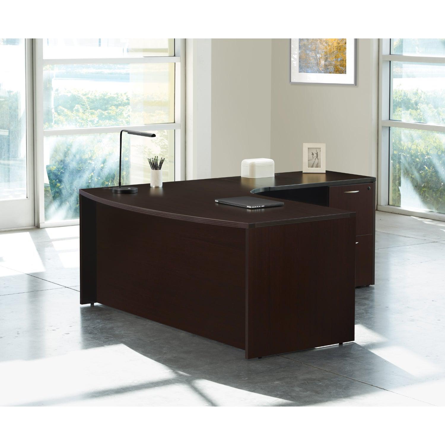 Napa Right L Shape with Curved Corner Desk, 71" x 83" x 29" H