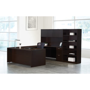 Napa Right U Shape Desk with Hutch and Bookcase, 107" x 107"