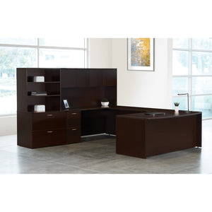Napa Left U Shape with Corner Desk, Hutch and Storage, 107" x 107"