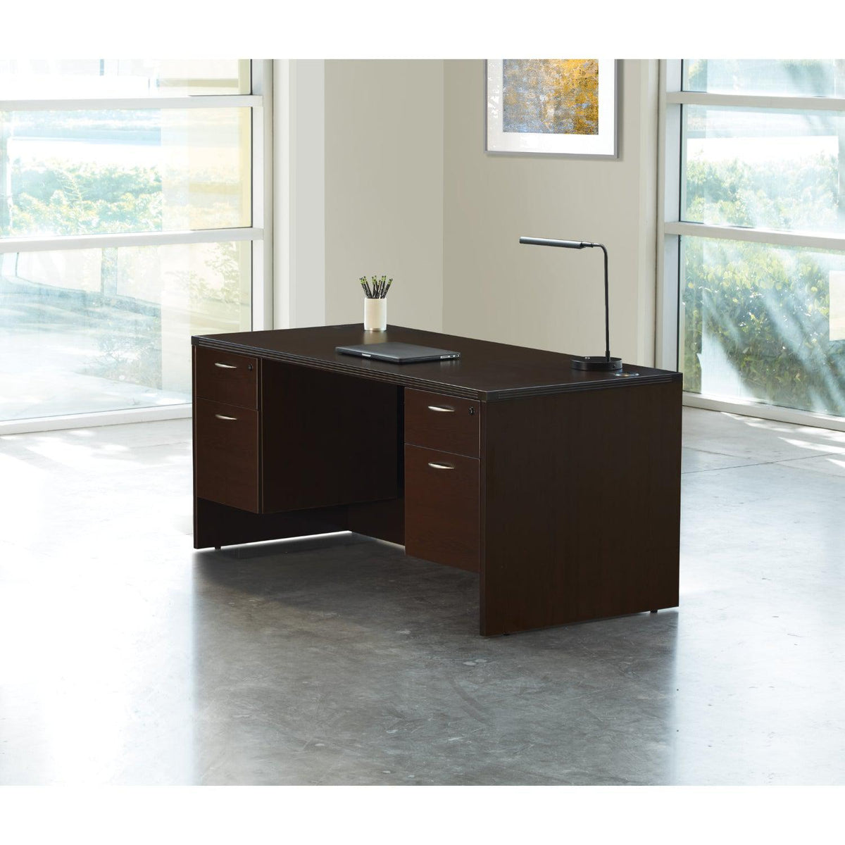 Napa Double Pedestal Desk, 60" x 30" x 29" H