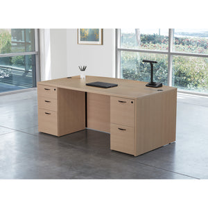 Napa Bow Top Double Pedestal Desk 71"x 41" x 29" H