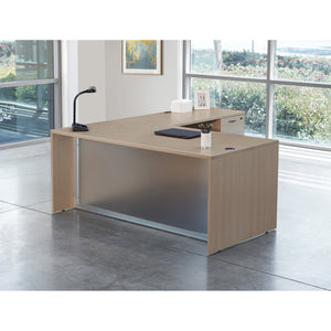 Napa L-Shape Desk with Glass Modesty Panel, 71" x 84" x 29" H