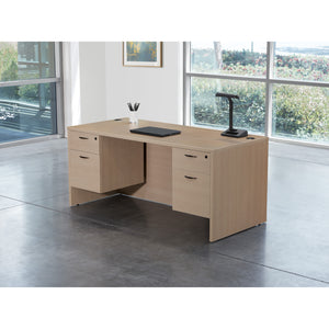 Napa Double Pedestal Desk, 66" x 30" x 29" H