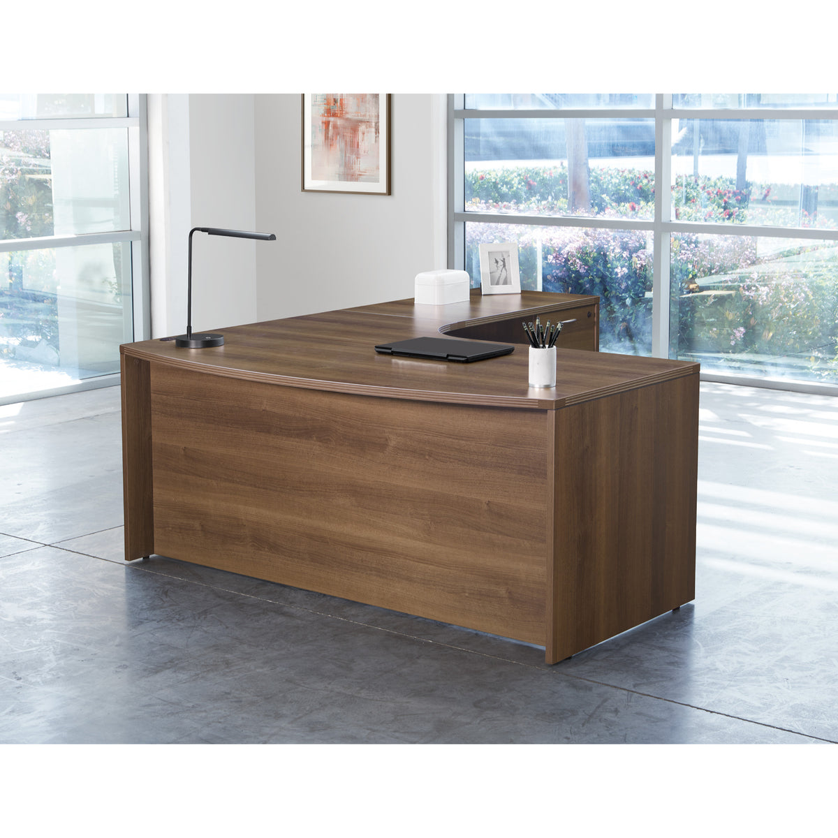 Napa Right L Shape with Curved Corner Desk, 71" x 83" x 29" H