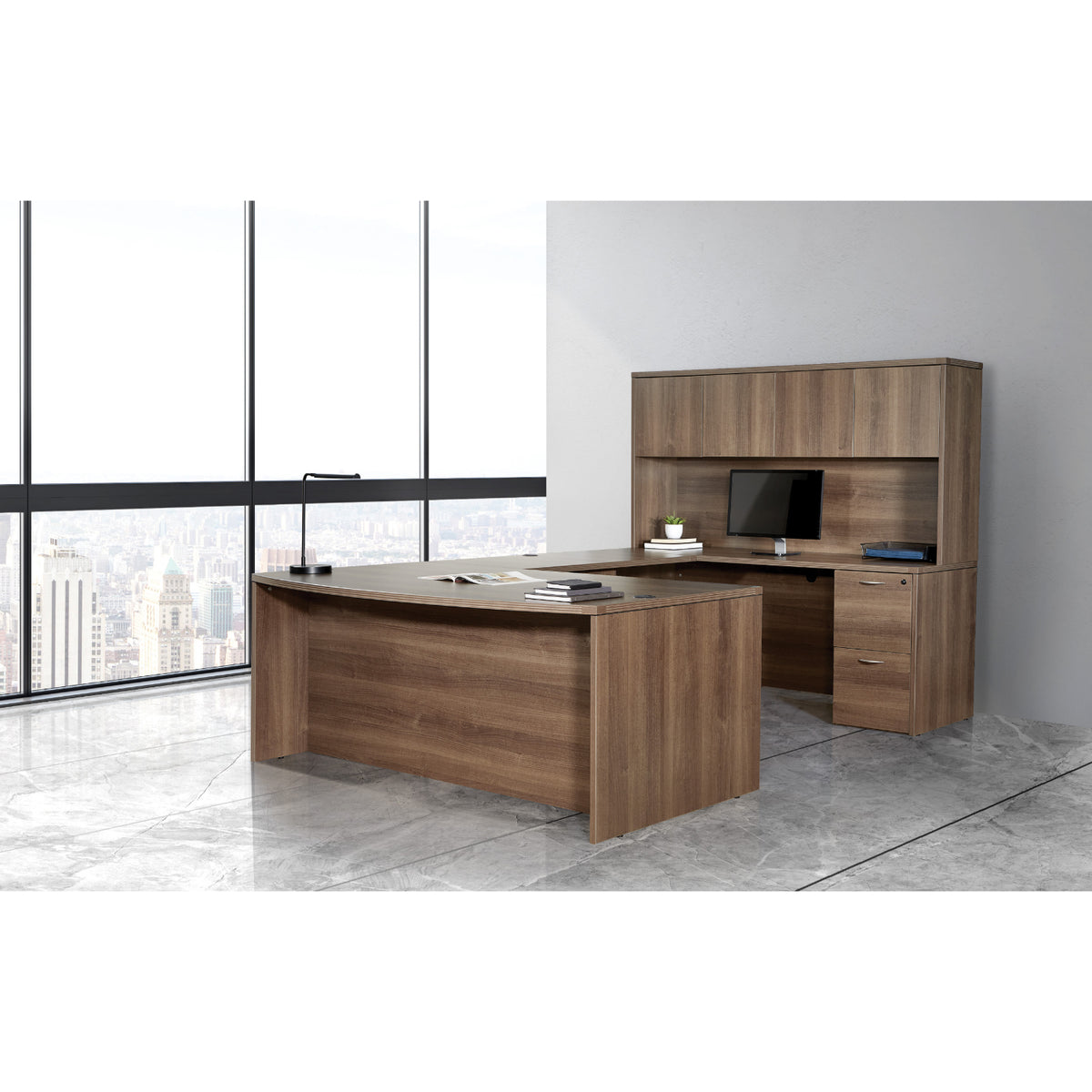 Napa U Shape Desk with Hutch, 71" x 113"