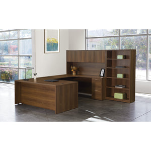 Napa Right U Shape Desk with Hutch and Bookcase, 107" x 107"