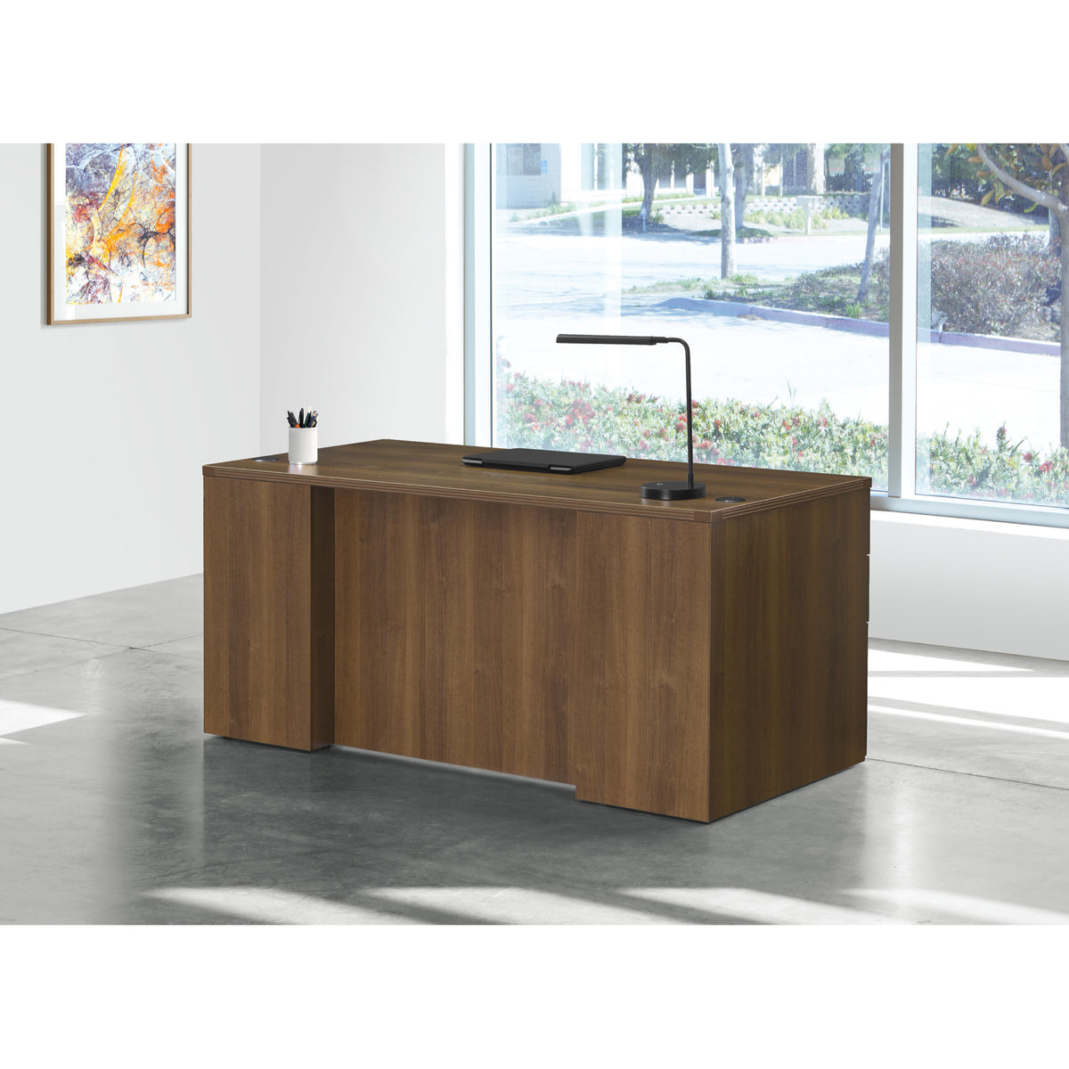 Napa StepFront Double Pedestal Desk, 66” x 30” x 29" H