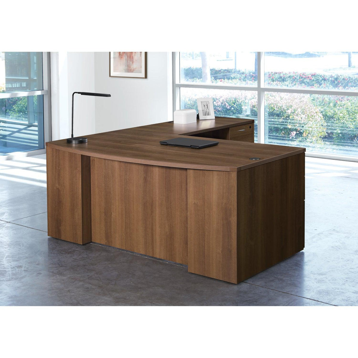 Napa StepFront L Shape with Bow Top Desk, 71” x 88”