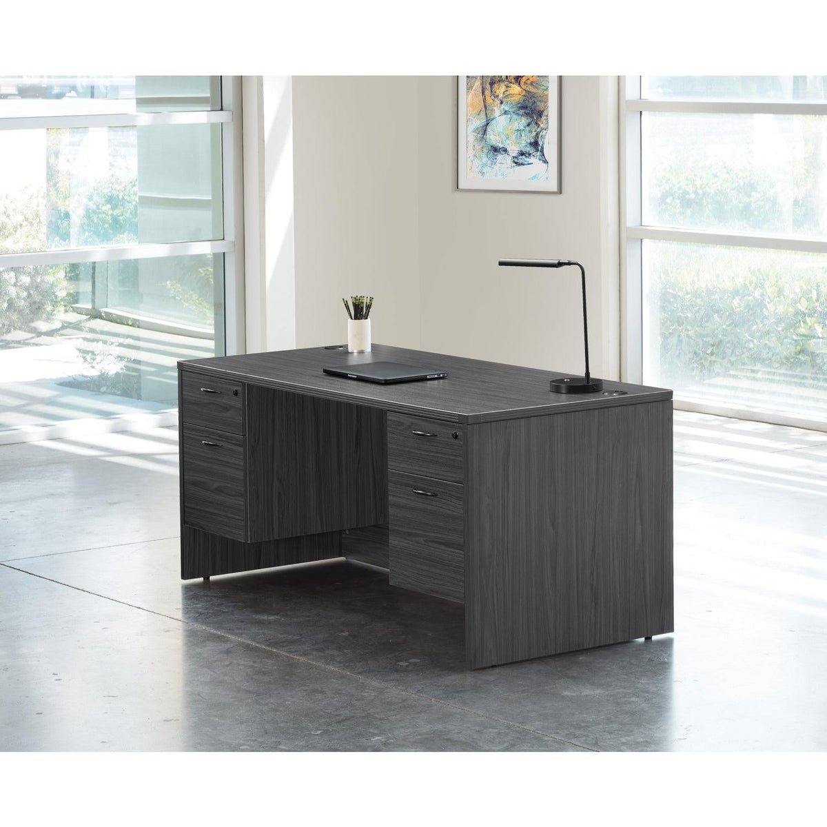 Napa Double Pedestal Desk, 66" x 30" x 29" H