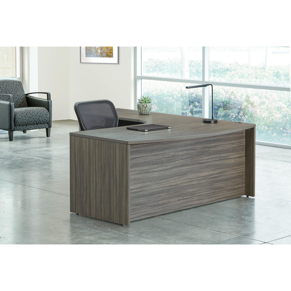 Napa Left L Shape with Curved Corner Desk, 71" x 83" x 29" H