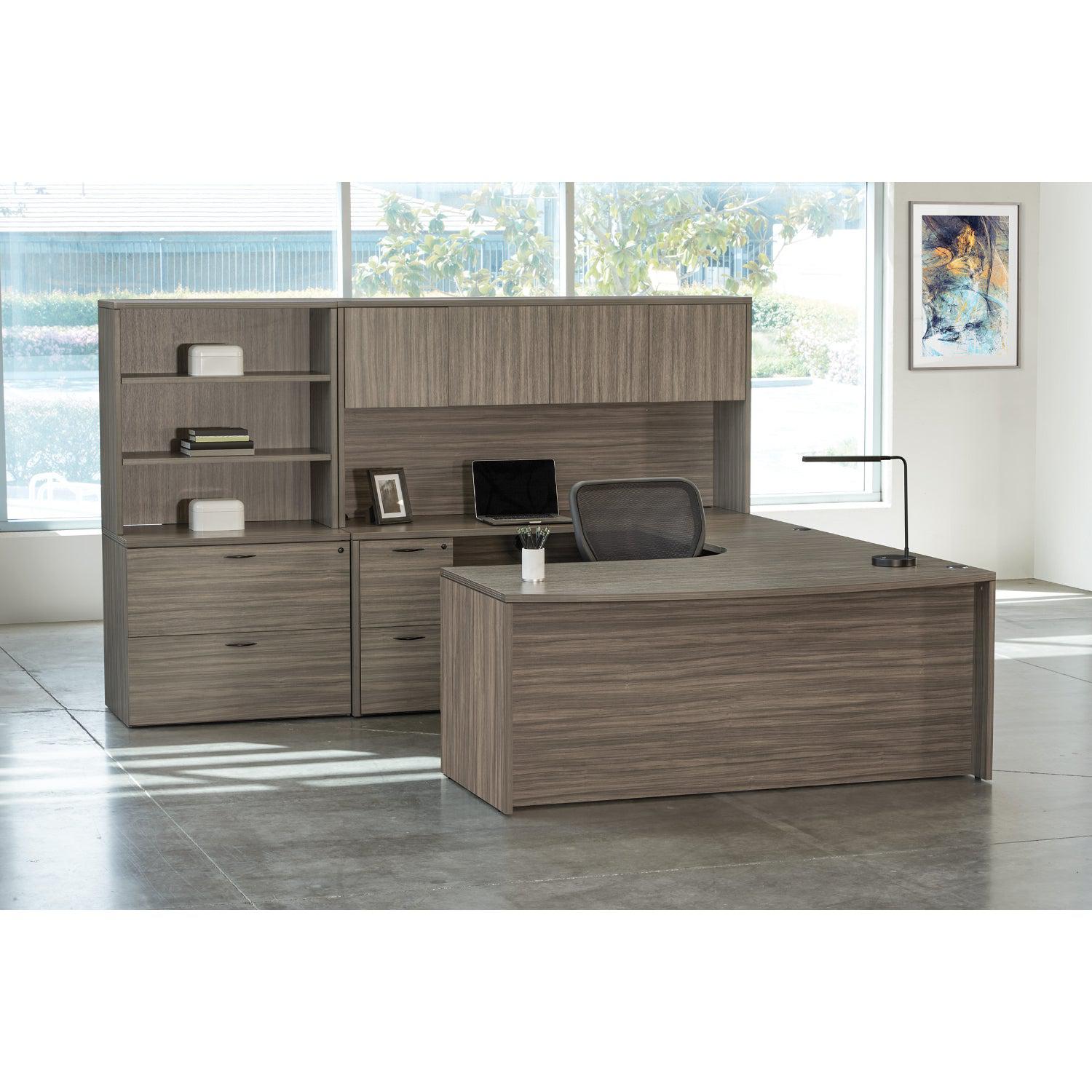Napa Left U Shape with Corner Desk, Hutch and Storage, 107" x 107"
