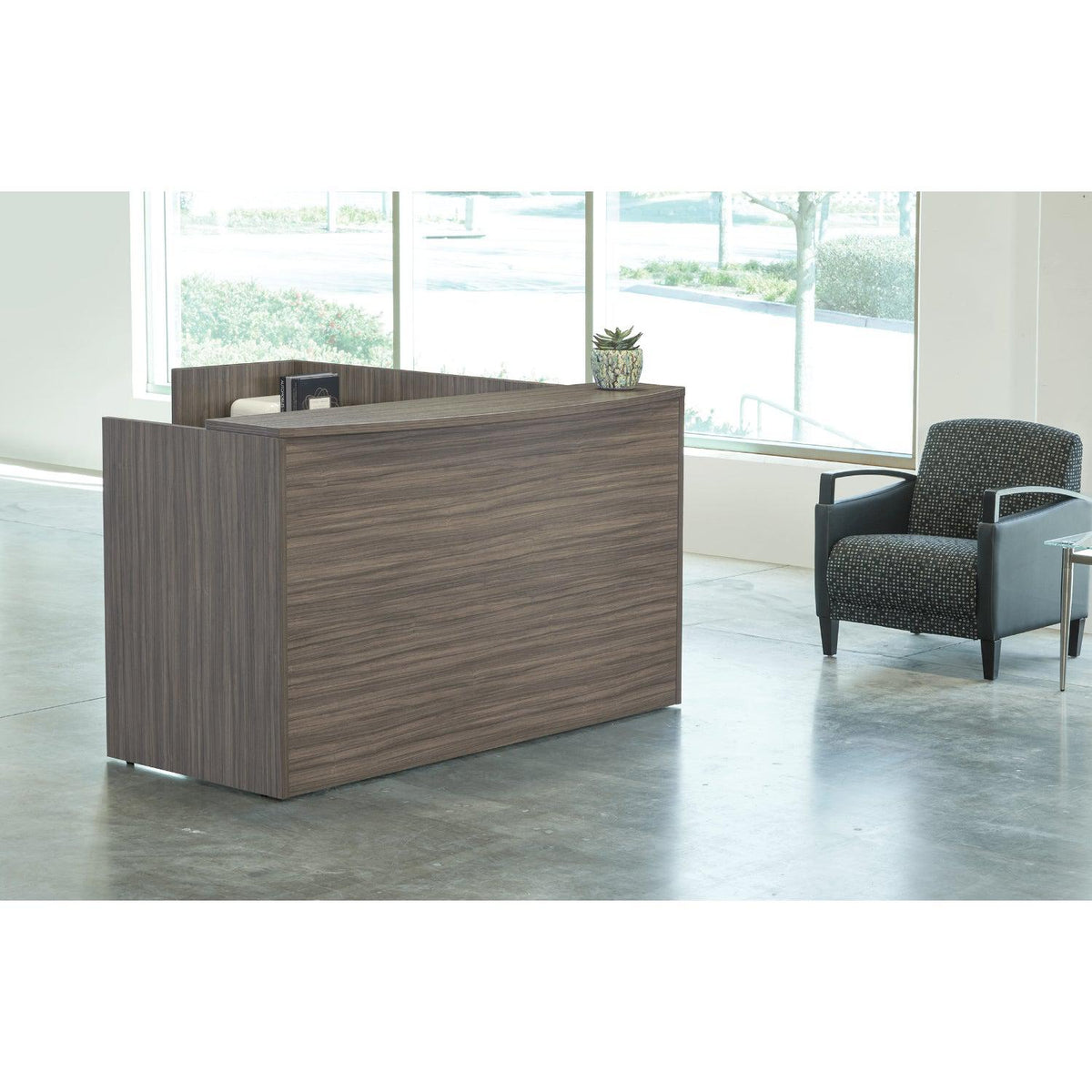 Napa L Shape Reception Station, 71" x 77" x 42" H