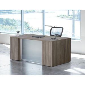 Napa StepFront Double Pedestal Desk with Glass Modesty Panel, 71” x 36” x 29" H