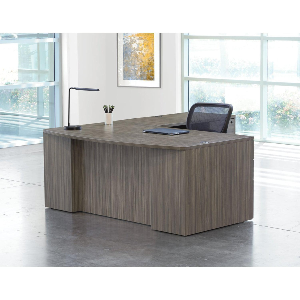 Napa StepFront L Shape with Bow Top Desk, 71” x 88”