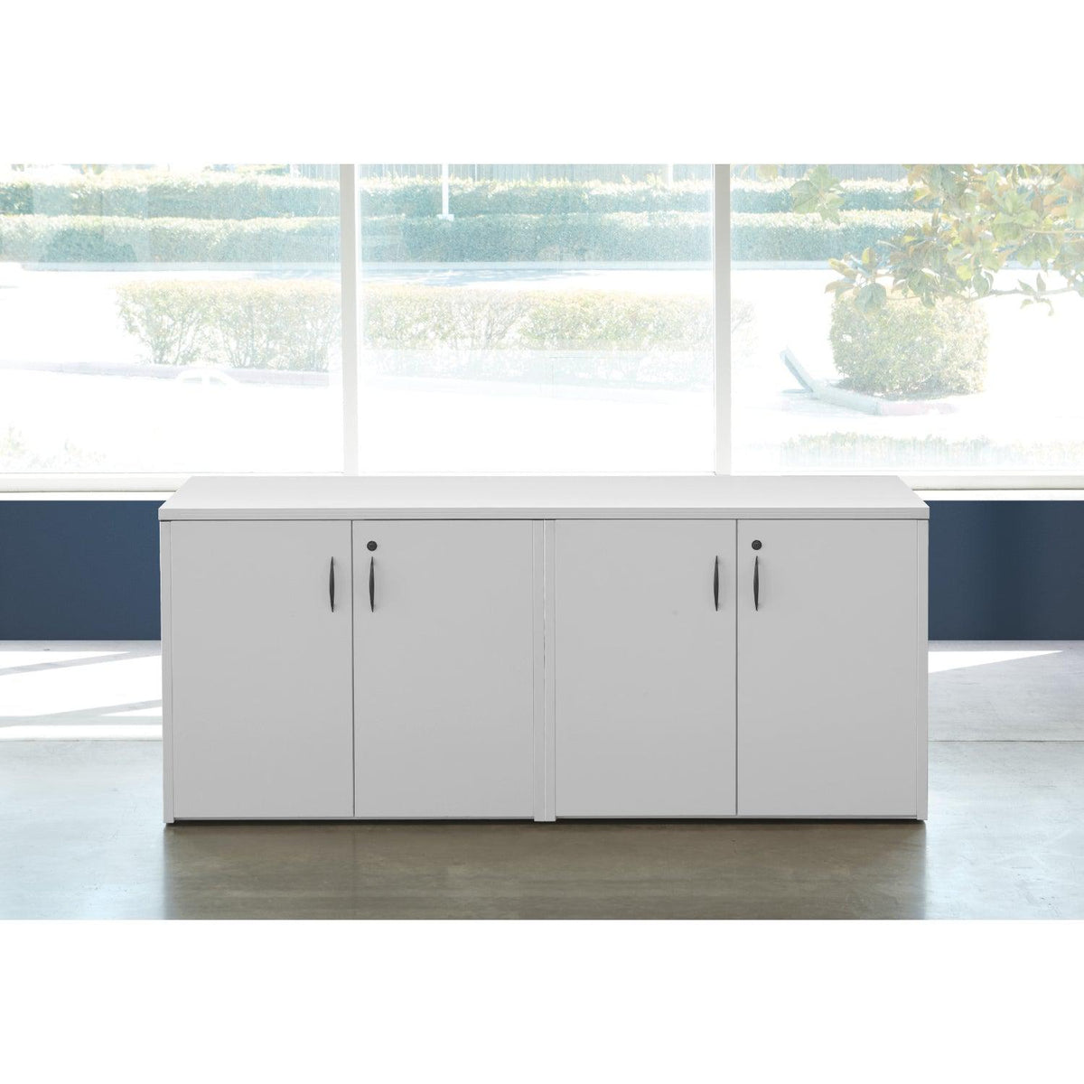 "Napa White" 4-Door Storage Credenza, 71" x 23" x 29" H