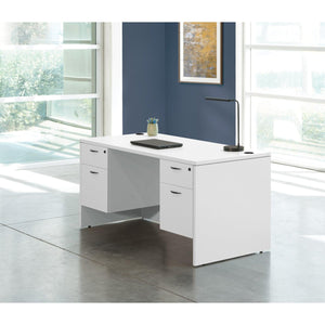 "Napa White" Double Pedestal Desk, 66" x 30" x 29" H