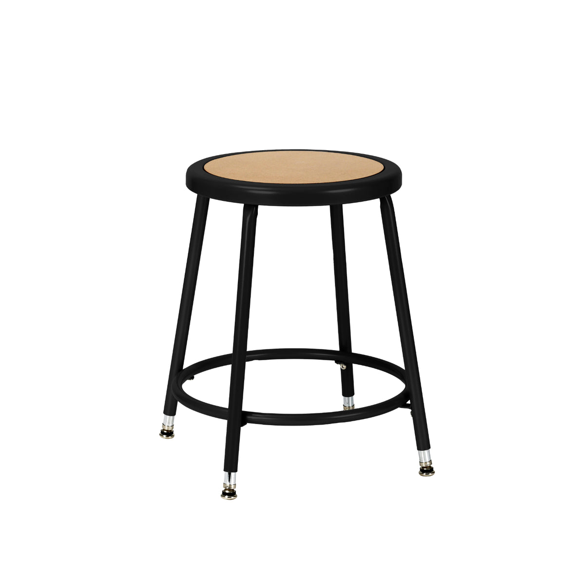 19"-27" Adjustable Height Assembly Ready Steel Stool, Black