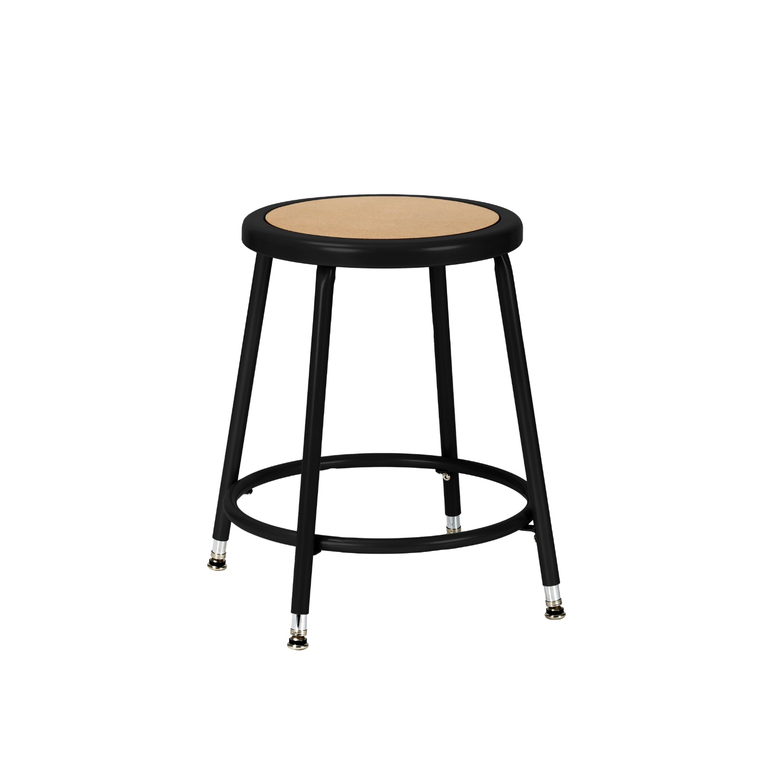 19"-27" Adjustable Height Assembly Ready Steel Stool, Black
