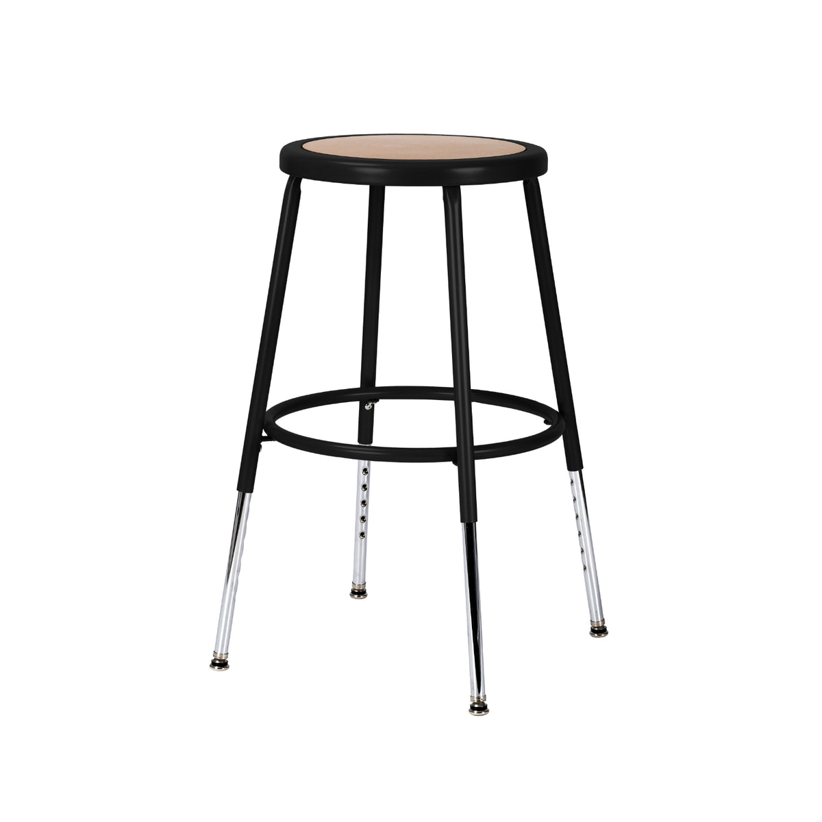 19"-27" Adjustable Height Assembly Ready Steel Stool, Black