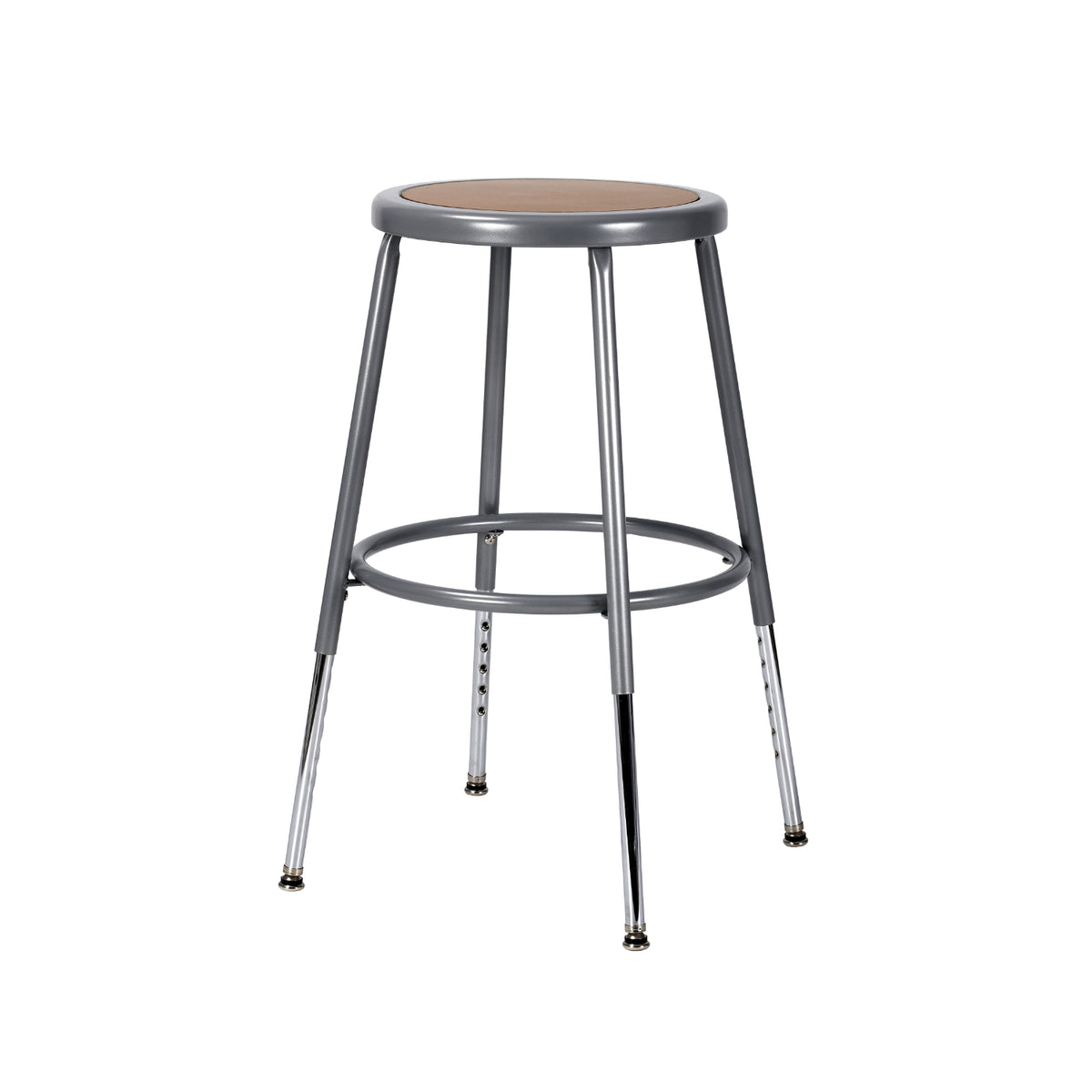 19"-27" Adjustable Height Assembly Ready Steel Stool, Grey