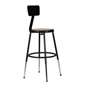 19"-27" Adjustable Height Assembly Ready Steel Stool with Backrest, Black