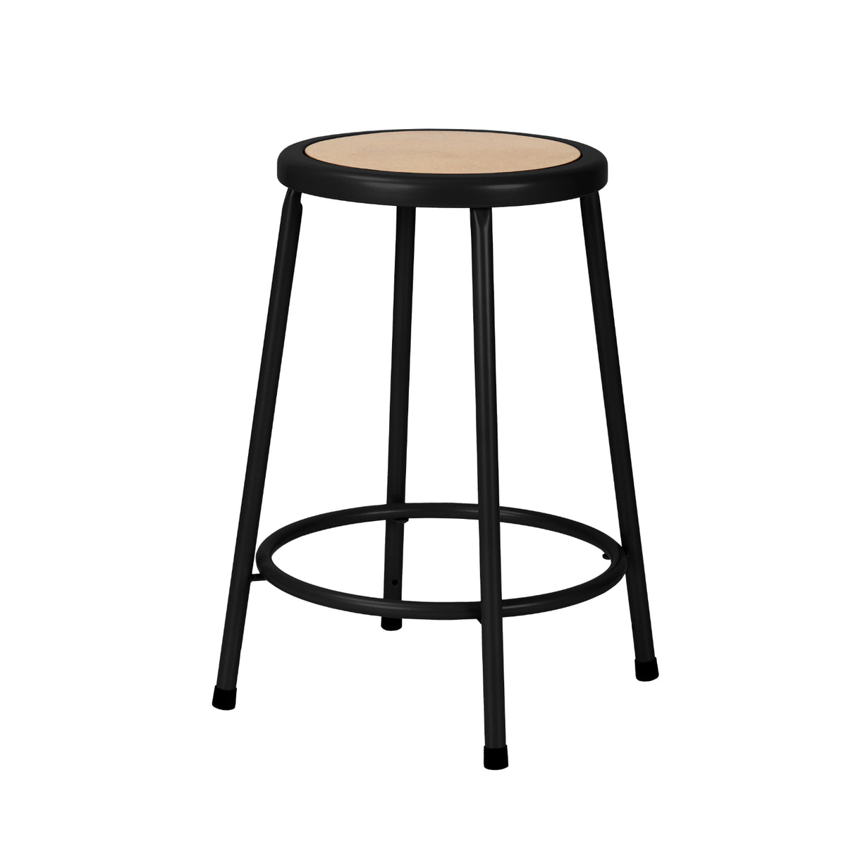 24" H Assembly-Ready Steel Stool, Black