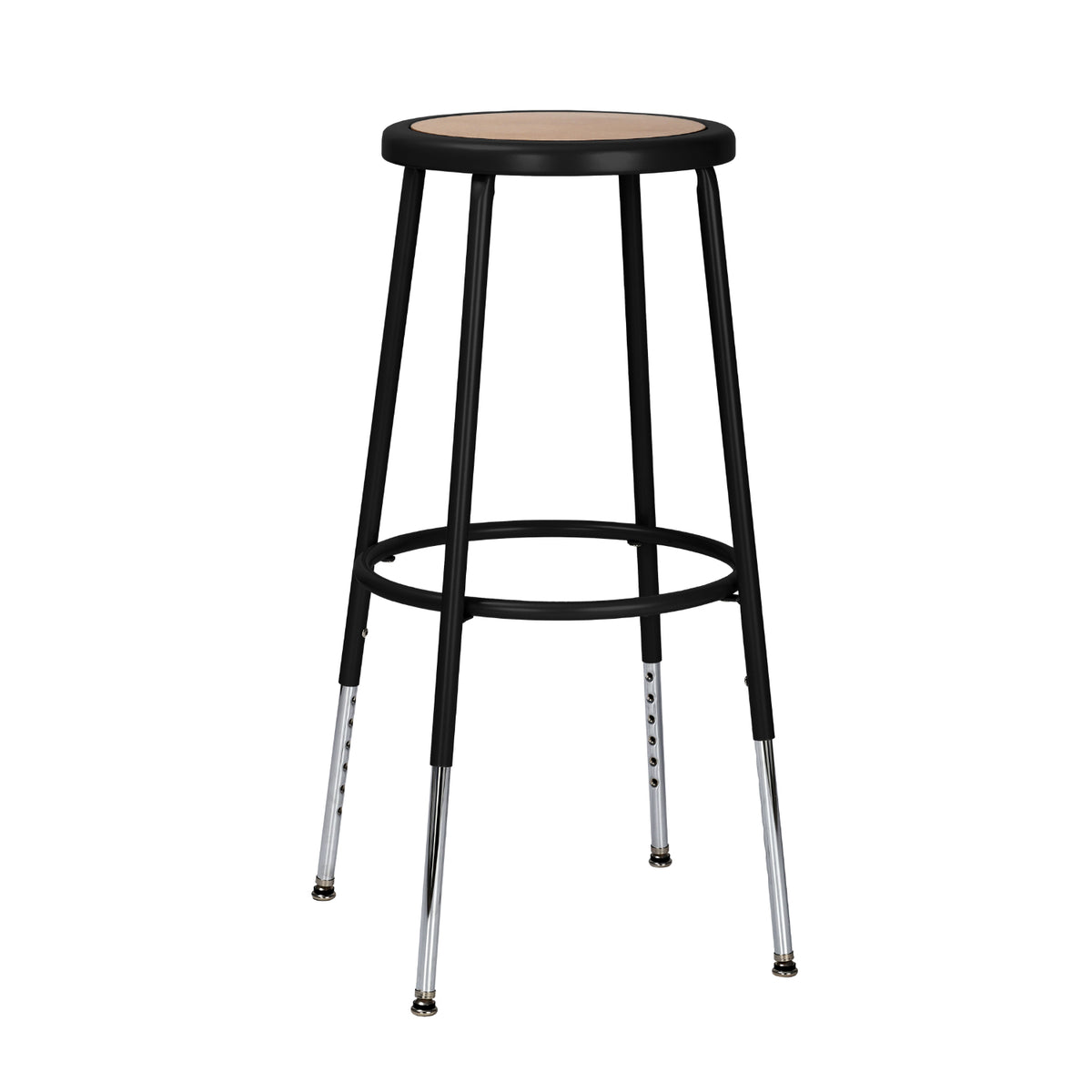 25"-33" Adjustable Height Assembly Ready Steel Stool, Black