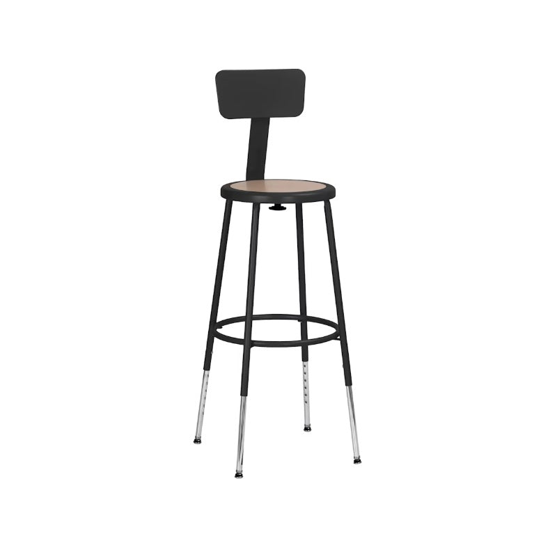 25"-33" Adjustable Height Assembly Ready Steel Stool with Backrest, Black