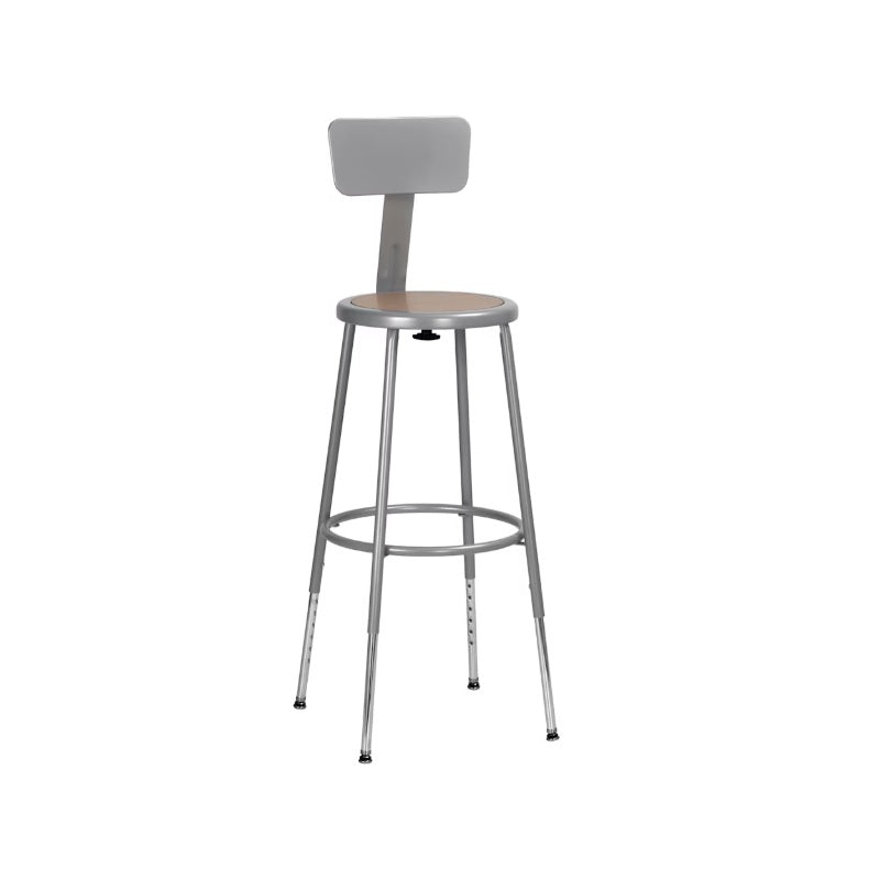 25"-33" Adjustable Height Assembly Ready Steel Stool with Backrest, Grey