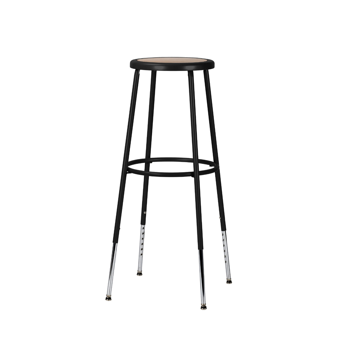 32"-39" Adjustable Height Assembly Ready Steel Stool, Black