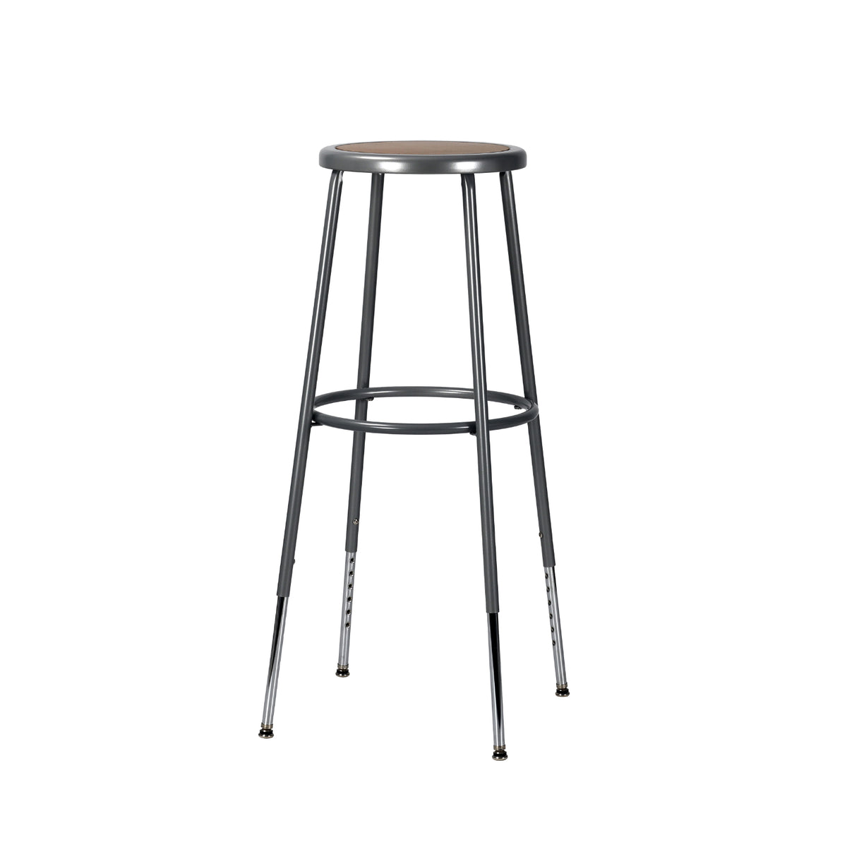 32"-39" Adjustable Height Assembly Ready Steel Stool, Grey