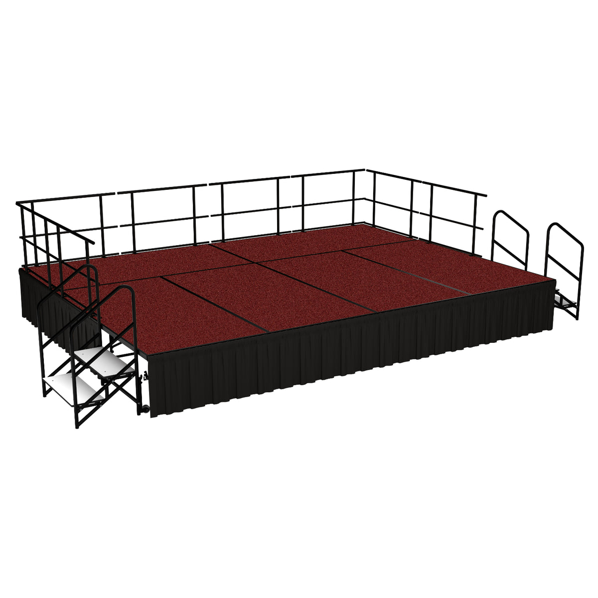 Complete Single Level Stage Packages with Carpeted Surface