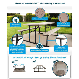 Blow Molded Folding Picnic/Lunch Tables