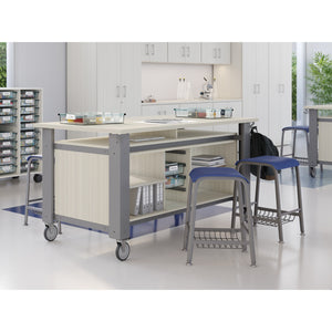 Innovation Table STEM/STEAM Table with Base Shelves and Storage Trays, 72" x 47"