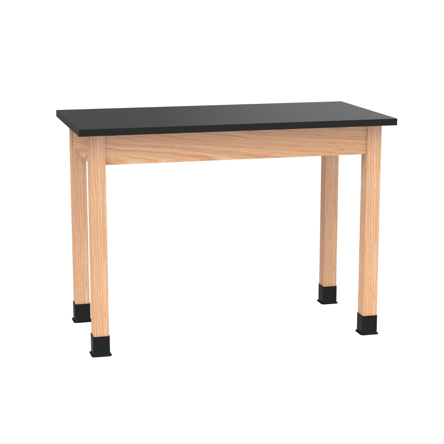 Diversified Spaces PerpetuLab Wooden Leg Science Table with Plain Apron, 48" x 24" x 34" H, Oak Finish, Epoxy Top