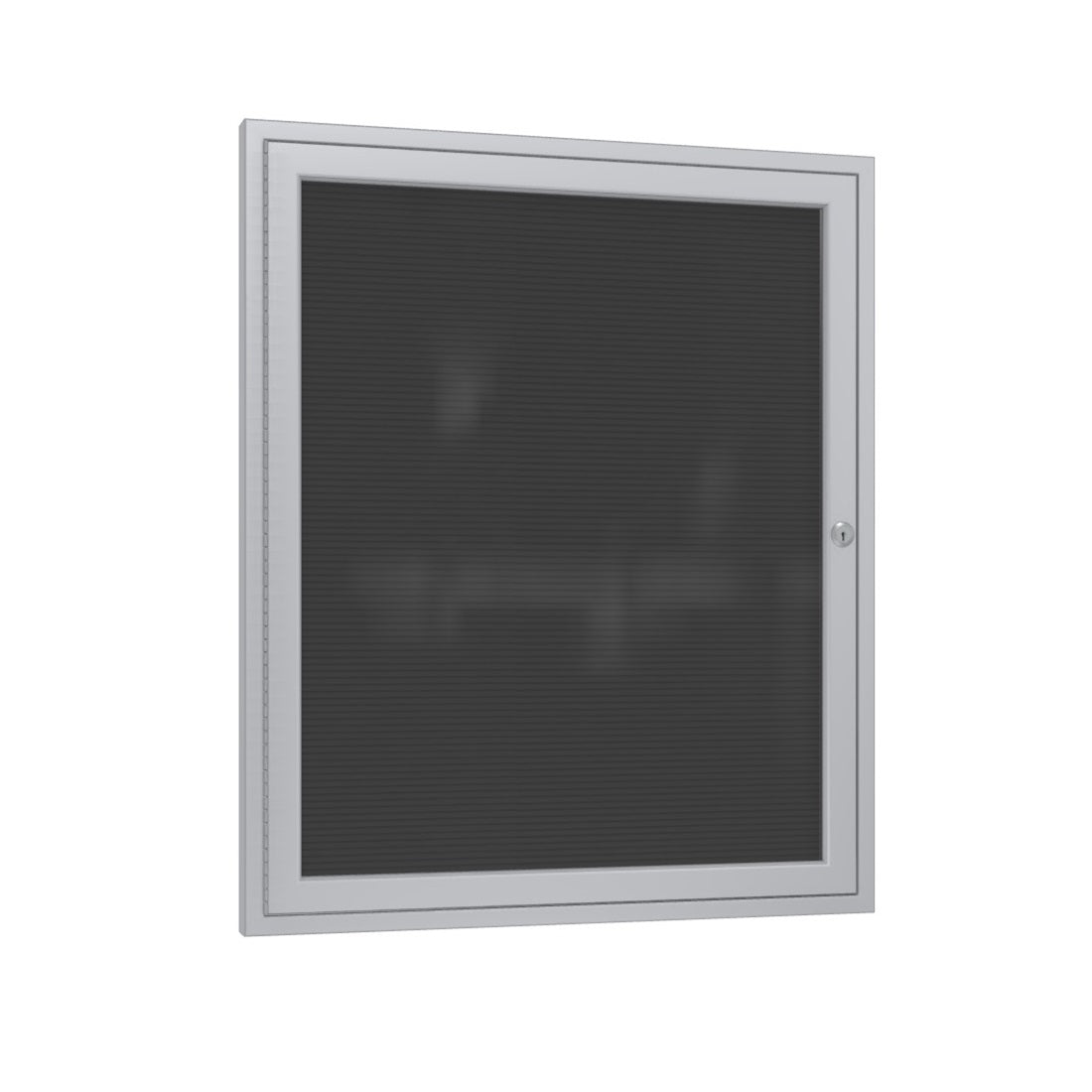 Ghent Enclosed Black Flannel Letter Board with Satin Aluminum Frame