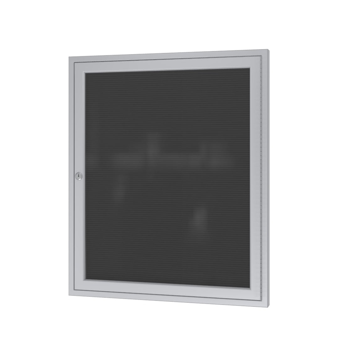 Ghent Enclosed Black Flannel Letter Board with Satin Aluminum Frame