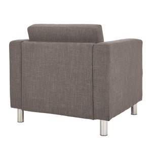 Pacific Armchair with Chrome Finish Legs, Sergio Solids Fabric Upholstery