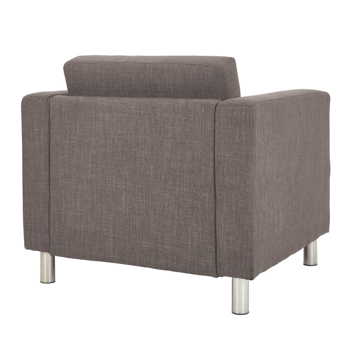 Pacific Armchair with Chrome Finish Legs, Sergio Solids Fabric Upholstery