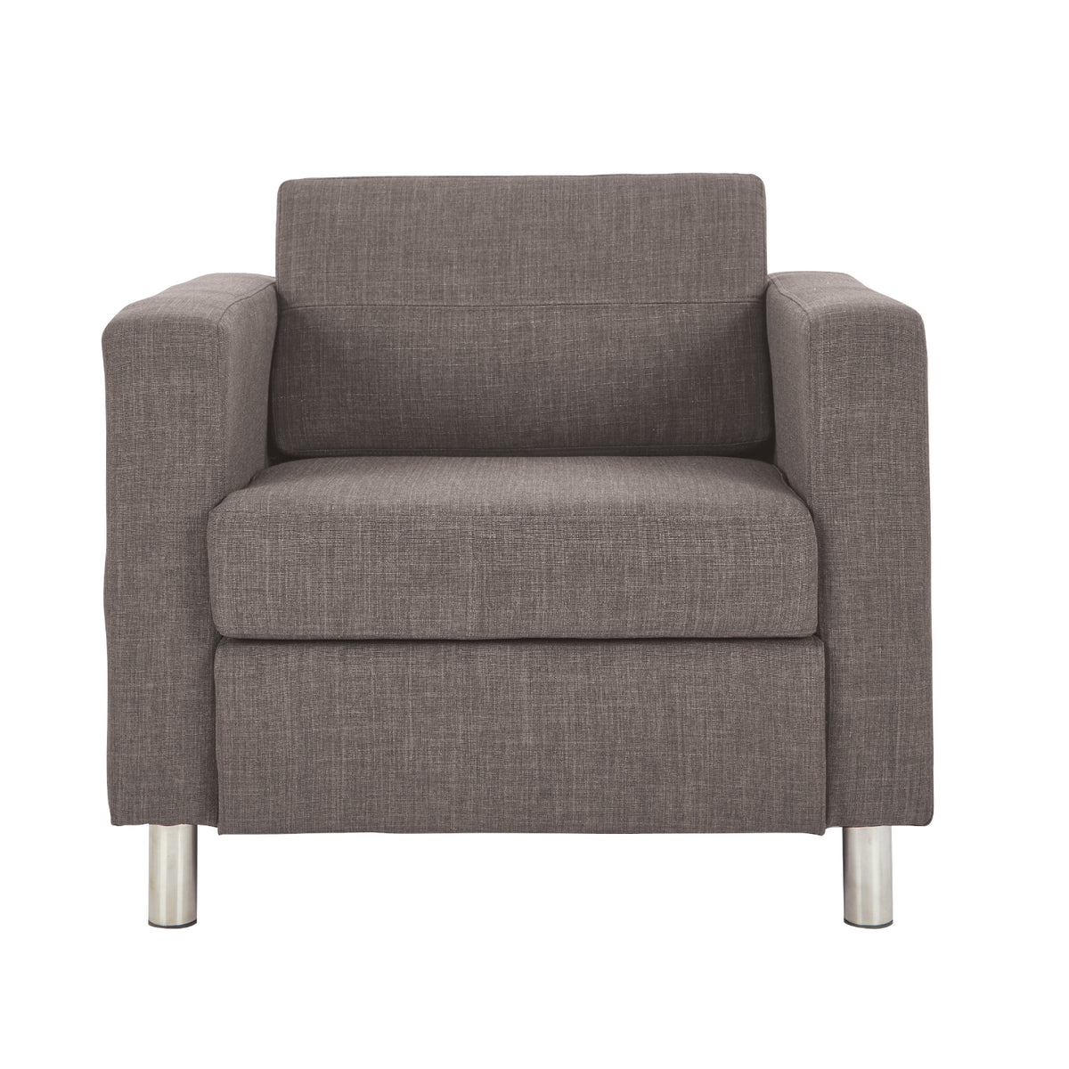 Pacific Armchair with Chrome Finish Legs, Sergio Solids Fabric Upholstery