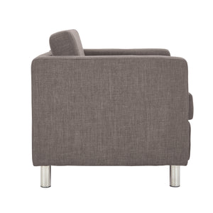Pacific Armchair with Chrome Finish Legs, Sergio Solids Fabric Upholstery