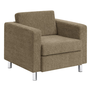 Pacific Armchair with Chrome Finish Legs, Sergio Solids Fabric Upholstery