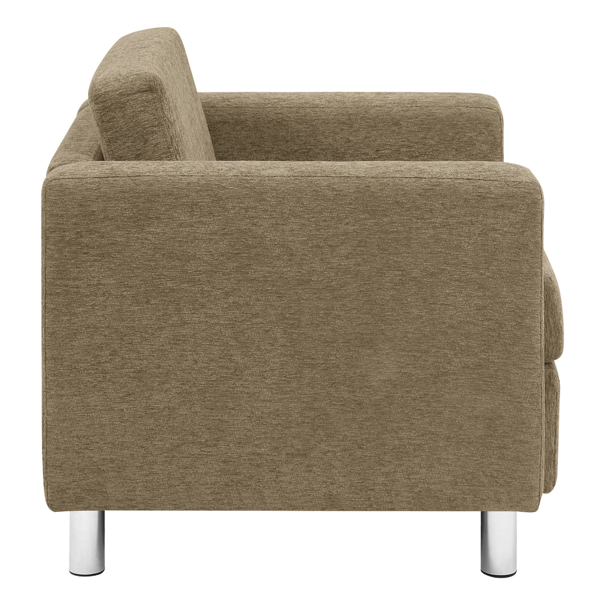 Pacific Armchair with Chrome Finish Legs, Sergio Solids Fabric Upholstery