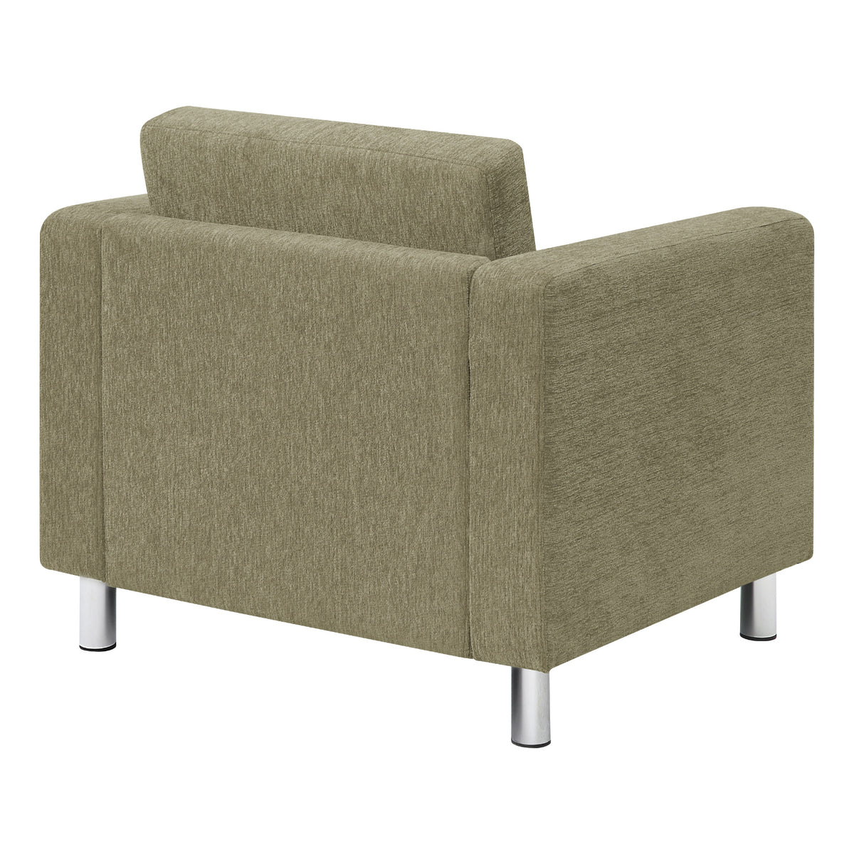 Pacific Armchair with Chrome Finish Legs, Sergio Solids Fabric Upholstery