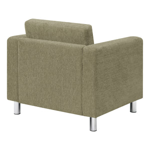 Pacific Armchair with Chrome Finish Legs, Sergio Solids Fabric Upholstery